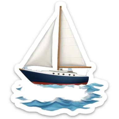 Sailboat with navy hull sticker