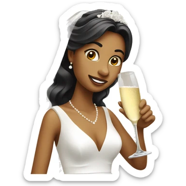 Bride drinking champagne  sticker
