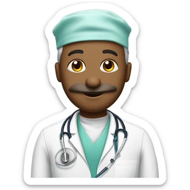An emoji of a graceful swan dressed as a surgeon, wearing medical scrubs, a stethoscope around its neck, and a slight professional expression. sticker