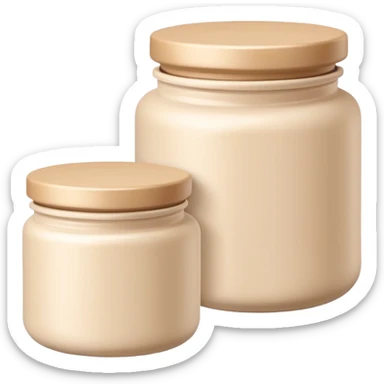 Beige care cosmetics jars sticker