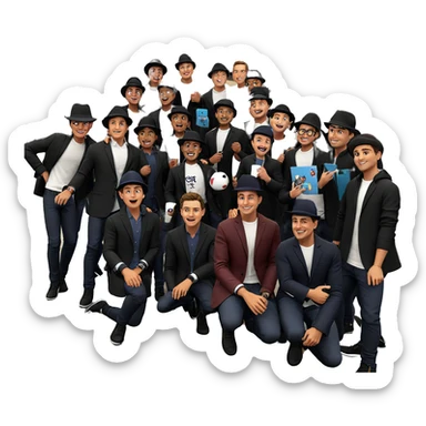boys in stylish outfits indoor sticker