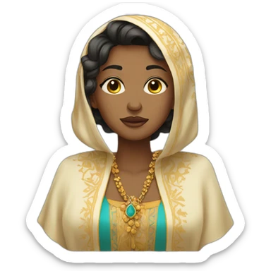 A woman wearing the morrocan kaftan crying sticker