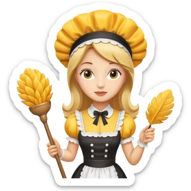 Mango dressed as a maid sticker