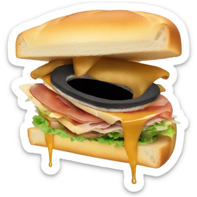 Black hole in hole eating a sandwich  sticker
