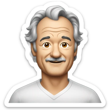 Bill murray with black hair sticker