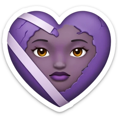bandaged purple heart colour sticker