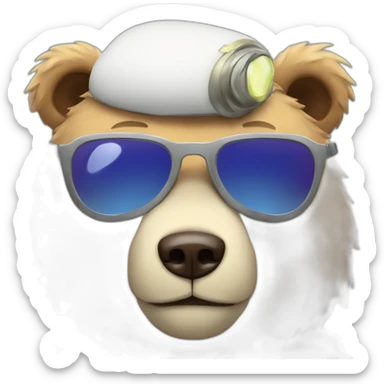 sleepy pilot bear sticker