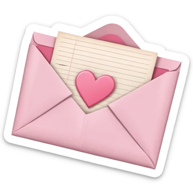 Pink love letter sticker