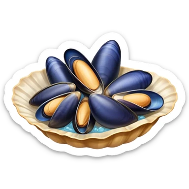Mussels in shell sticker