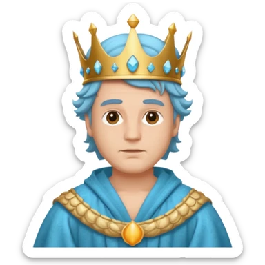 King – shell crown + sea-blue robe sticker