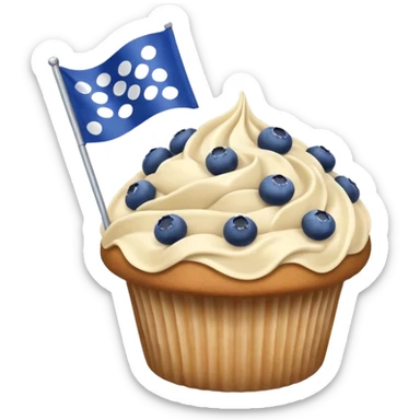 blueberry muffin waving a racing flag sticker