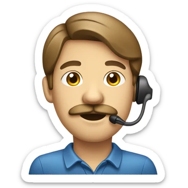 Call center hind moustache sticker