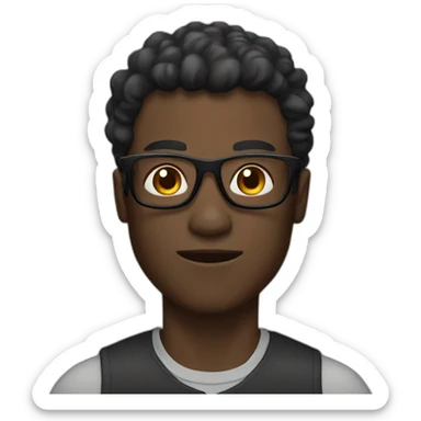 A man who run with black glasses a black skin and a athletic form  sticker