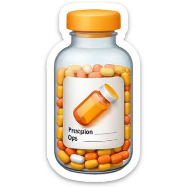 prescription pills bottle yellow orange sticker