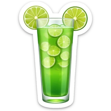 tropical green drink with straw sticker