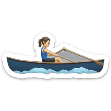 Person using a rowing boat sticker