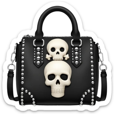 Ultra realistic Alexander Wang bag, in a skull gothic edgy style with luxury embellishment  sticker