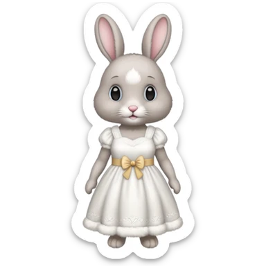 Rabbit wearing a dress sticker