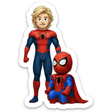 thore with spider man suit sticker