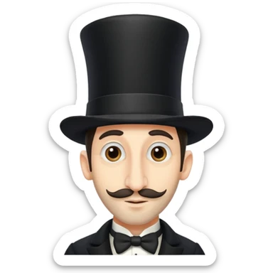 Jewish man with long nose and a top hat sticker