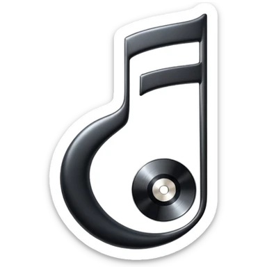 music note with a music disc sticker