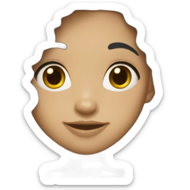 Cute girl with long wavy black hair  sticker