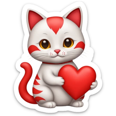 creame un gatito con un corazon sticker