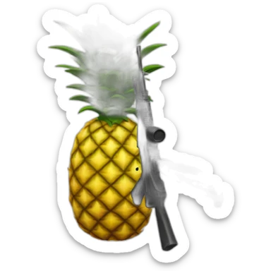pineapple-holding-m16-rifle sticker