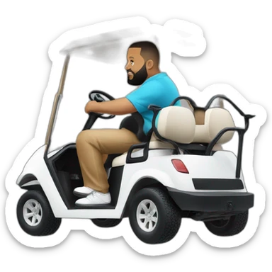 dj khaled driving golf cart sticker