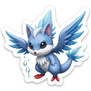 Elemental Plumbing Plunging Plume Plumaged Plumed Pipe Puntering Pivoting Glalie-Sneasel-Togetic-Pokémon-Fakémon-hybrid-creature sticker