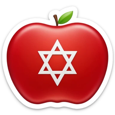 a jewish kippah in apple style sticker