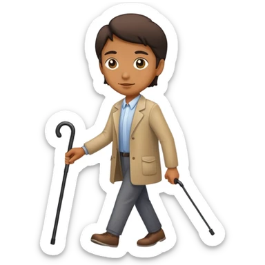 Person walking with a cane sticker