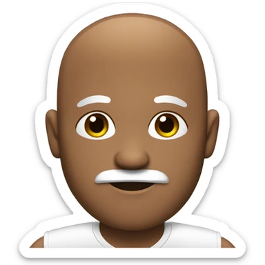 1 brown bald man with black and white beard sticker
