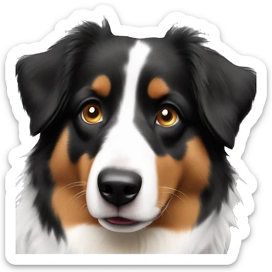 australian shepherd black tri color with black nose sticker