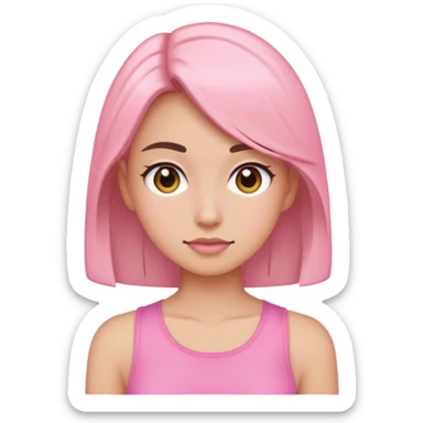 Me wearing a pink top sticker