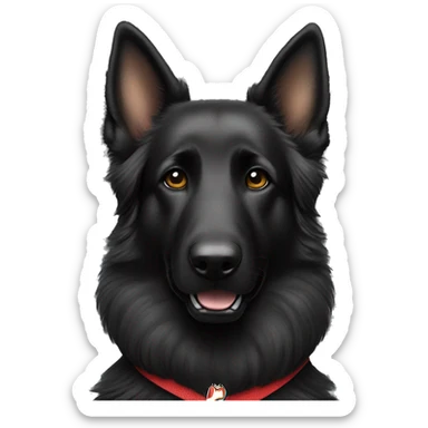 long haired black German shepherd dog wearing no 1 Kansas City Chiefs jersey  sticker