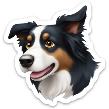 Blue eyed split faced border collie sticker