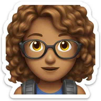 brown-haired girl with game headset sticker