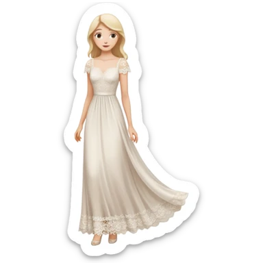 fai il vestito tutto bianco e falla alta e magra sticker