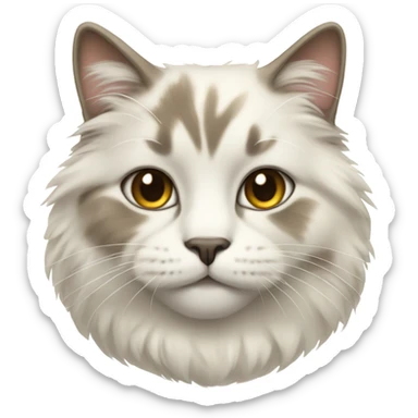 white beige fluffy cat sticker