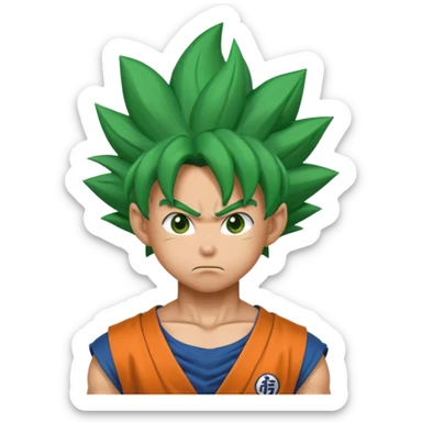 Son Goku with green hair sticker