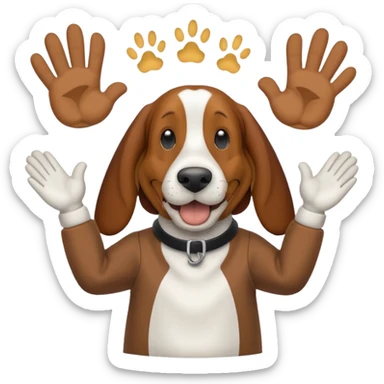 bassethound clapping with text say claps sticker