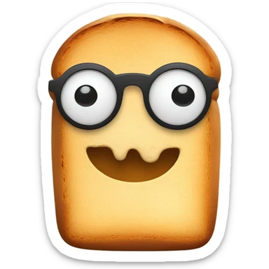 Loaf of bread with eyes and beanie  sticker