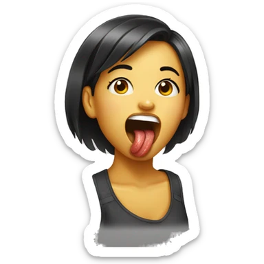 girl with tongue out hungry sticker