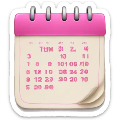 Pink calendar  sticker