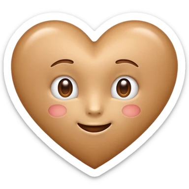 Cute light brown heart emoji with no face just plain light brown heart emoji sticker