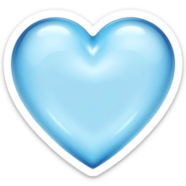 A realistic light blue heart made of glass  sticker