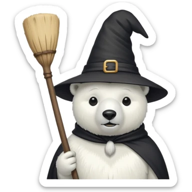 polarbear in role witch sticker