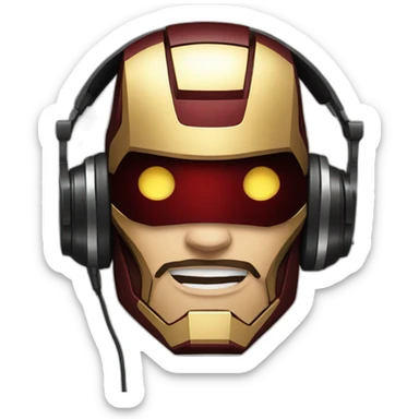 the iron man dj with headphones sticker
