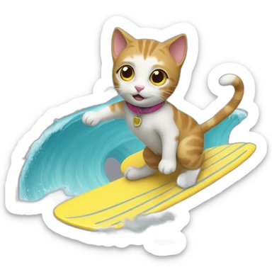 cat-surfing sticker